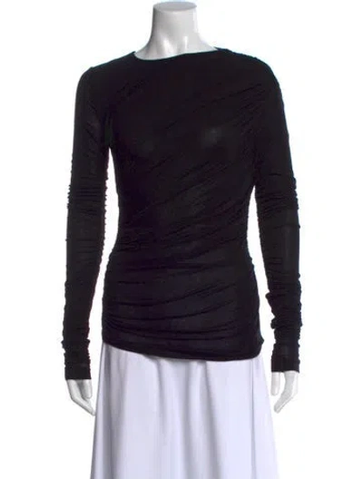 Pre-owned Agolde Crew Neck Long Sleeve Top In Black
