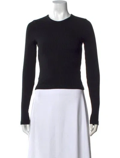 Pre-owned Agolde Crew Neck Long Sleeve Top In Black