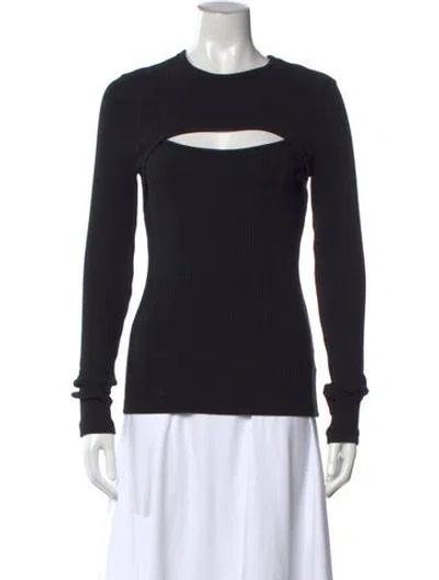 Pre-owned Agolde Crew Neck Long Sleeve Top In Black