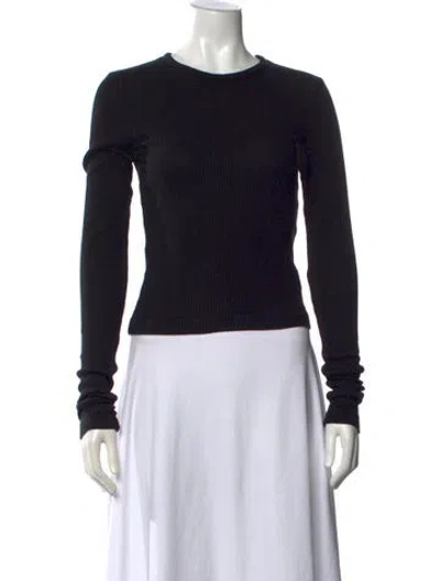 Pre-owned Agolde Crew Neck Long Sleeve Top In Black