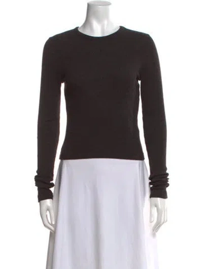 Pre-owned Agolde Crew Neck Long Sleeve Top In Black