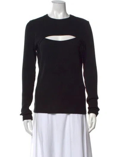 Pre-owned Agolde Crew Neck Long Sleeve Top In Black