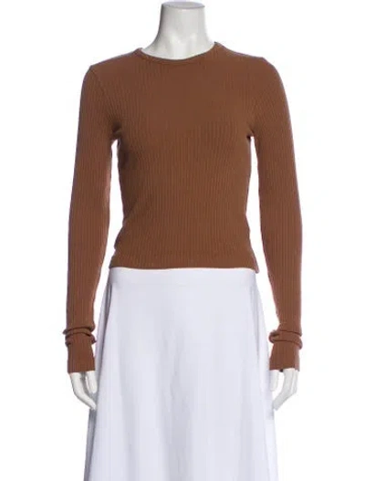 Pre-owned Agolde Crew Neck Long Sleeve Top In Brown
