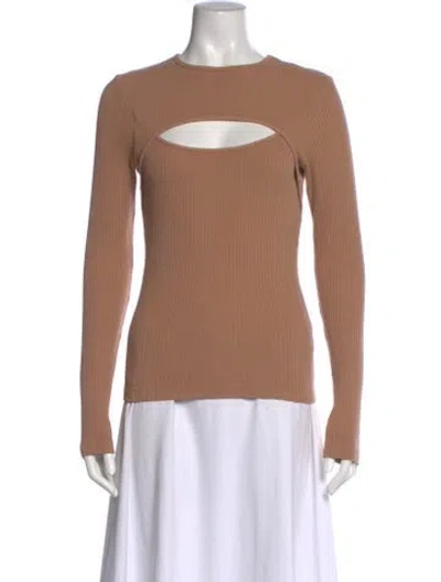 Pre-owned Agolde Crew Neck Long Sleeve Top In Brown