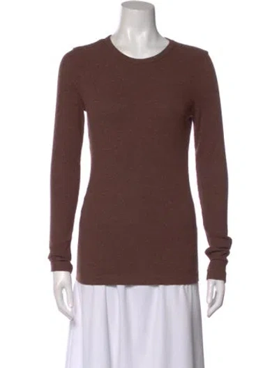 Pre-owned Agolde Crew Neck Long Sleeve Top In Brown