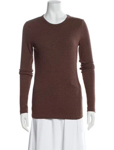 Pre-owned Agolde Crew Neck Long Sleeve Top In Brown