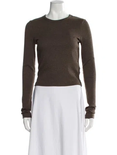 Pre-owned Agolde Crew Neck Long Sleeve Top In Brown