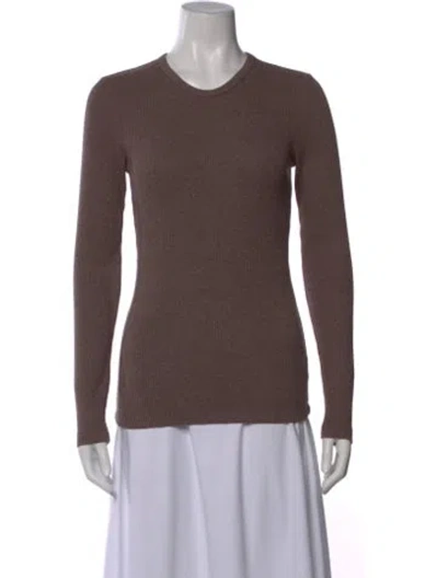 Pre-owned Agolde Crew Neck Long Sleeve Top In Brown
