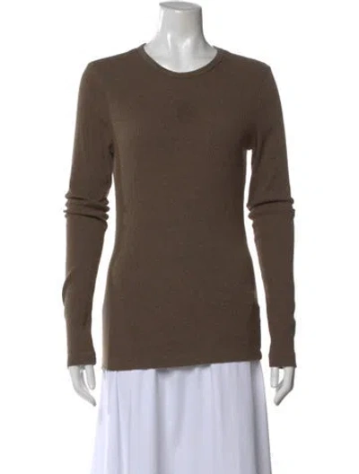 Pre-owned Agolde Crew Neck Long Sleeve Top In Brown