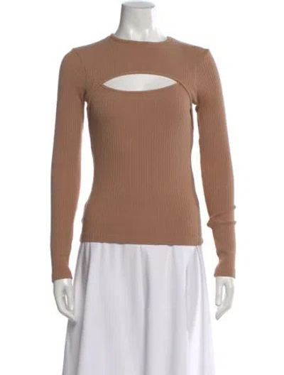 Pre-owned Agolde Crew Neck Long Sleeve Top In Brown