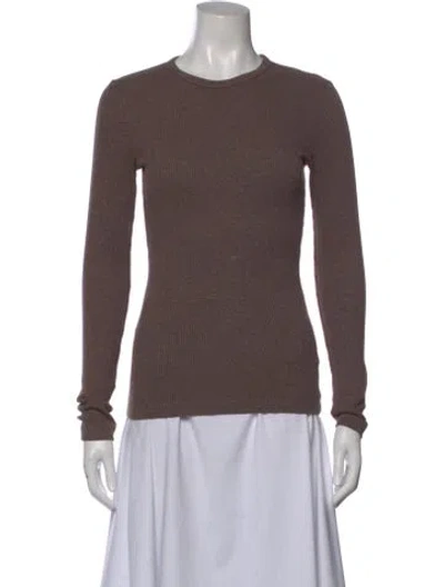 Pre-owned Agolde Crew Neck Long Sleeve Top In Brown