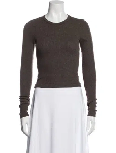 Pre-owned Agolde Crew Neck Long Sleeve Top In Brown