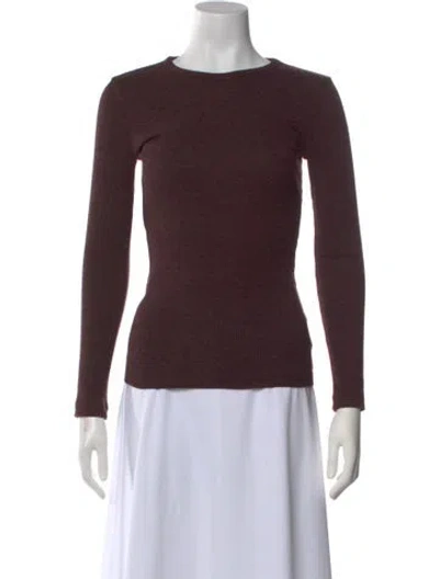 Pre-owned Agolde Crew Neck Long Sleeve Top In Brown