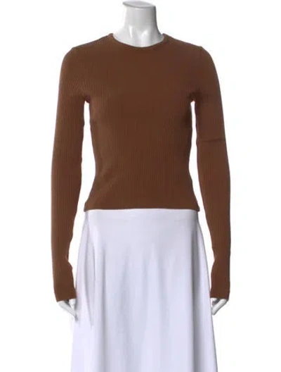 Pre-owned Agolde Crew Neck Long Sleeve Top In Brown