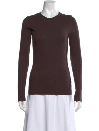 Pre-owned Agolde Crew Neck Long Sleeve Top In Brown