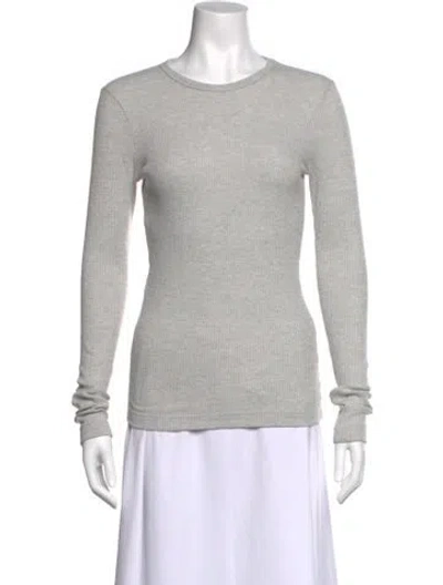Pre-owned Agolde Crew Neck Long Sleeve Top In Gray