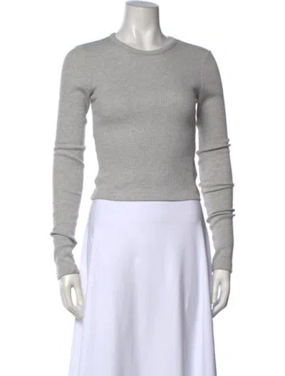 Pre-owned Agolde Crew Neck Long Sleeve Top In Grey