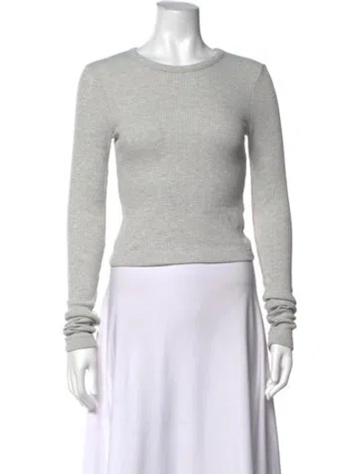 Pre-owned Agolde Crew Neck Long Sleeve Top In Grey