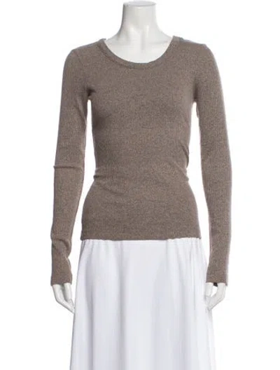Pre-owned Agolde Crew Neck Long Sleeve Top In Neutral