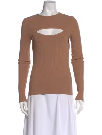 Pre-owned Agolde Crew Neck Long Sleeve Top In Neutral