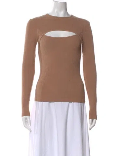 Pre-owned Agolde Crew Neck Long Sleeve Top In Neutral
