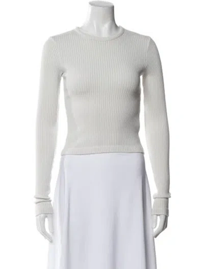 Pre-owned Agolde Crew Neck Long Sleeve Top In Neutral