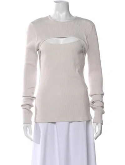 Pre-owned Agolde Crew Neck Long Sleeve Top In Neutral