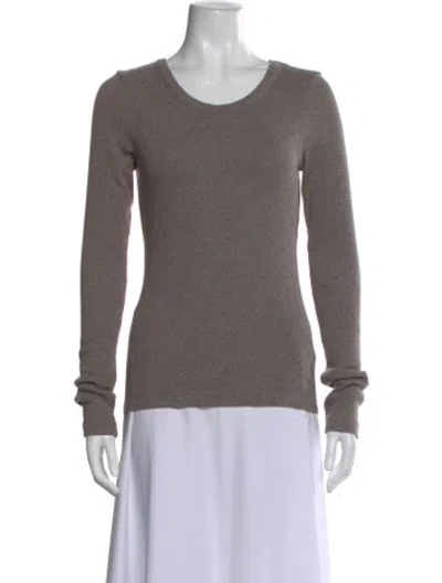 Pre-owned Agolde Crew Neck Long Sleeve Top In Neutral