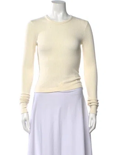 Pre-owned Agolde Crew Neck Long Sleeve Top In Neutral