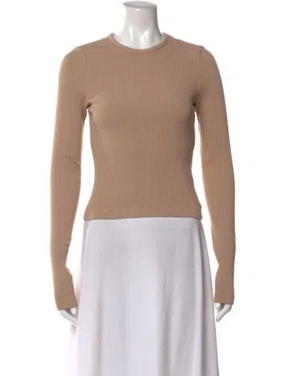 Pre-owned Agolde Crew Neck Long Sleeve Top In Neutral