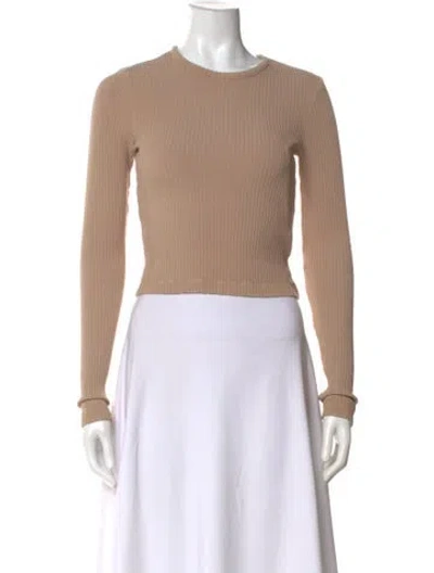 Pre-owned Agolde Crew Neck Long Sleeve Top In Neutral