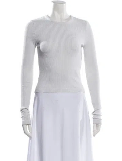 Pre-owned Agolde Crew Neck Long Sleeve Top In Neutral