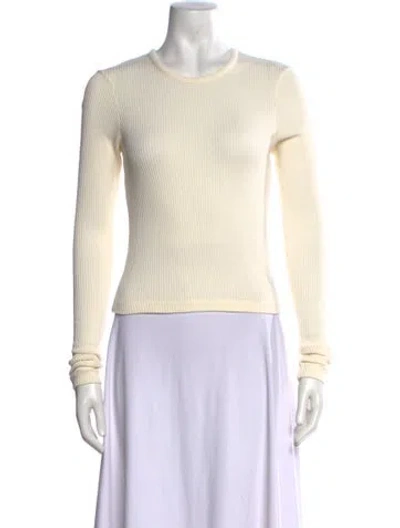 Pre-owned Agolde Crew Neck Long Sleeve Top In Neutral