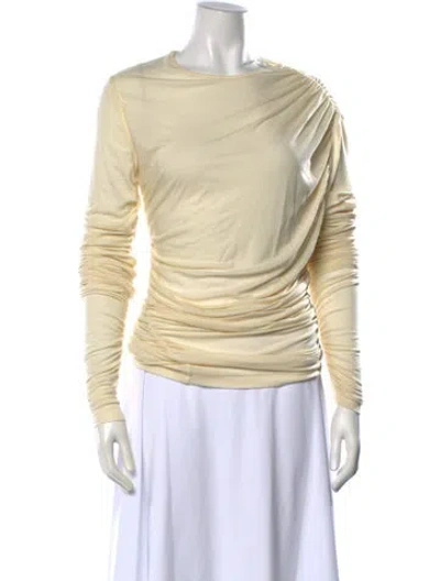 Pre-owned Agolde Crew Neck Long Sleeve Top In Neutrals