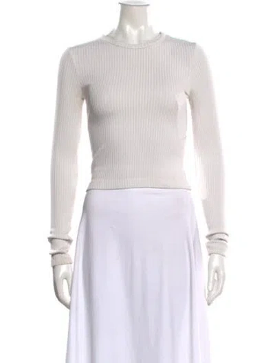 Pre-owned Agolde Crew Neck Long Sleeve Top In Neutrals