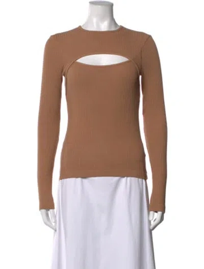 Pre-owned Agolde Crew Neck Long Sleeve Top In Neutrals