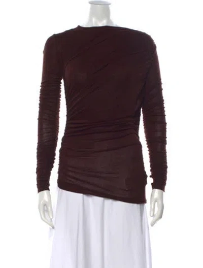Pre-owned Agolde Crew Neck Long Sleeve Top W/ Tags In Brown