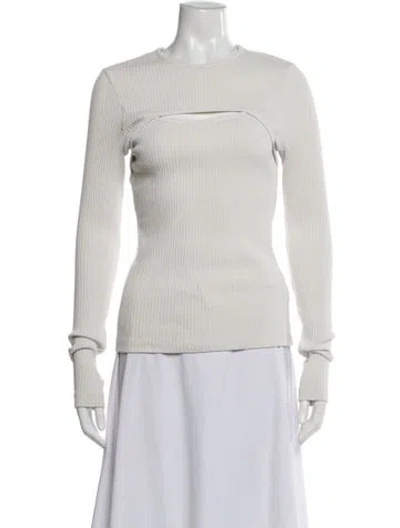 Pre-owned Agolde Crew Neck Long Sleeve Top In White