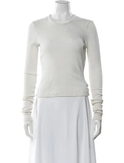 Pre-owned Agolde Crew Neck Long Sleeve Top In White