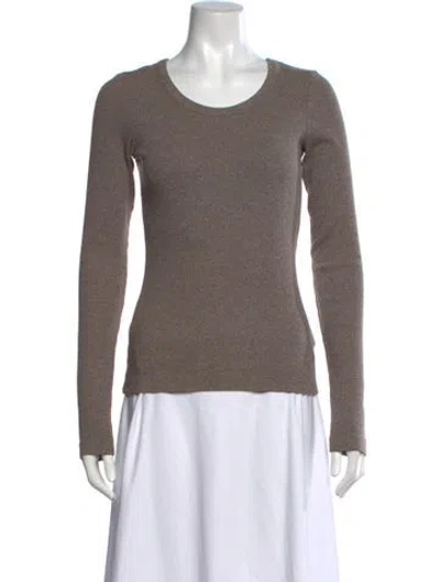 Pre-owned Agolde Crew Neck Long Sleeve T-shirt In Neutral