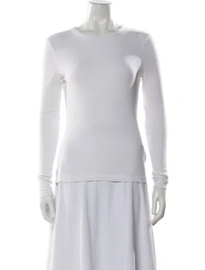 Pre-owned Agolde Crew Neck Long Sleeve T-shirt In White