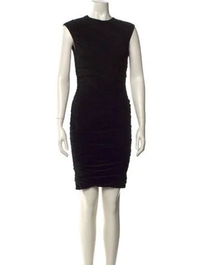 Pre-owned Agolde Crew Neck Mini Dress In Black