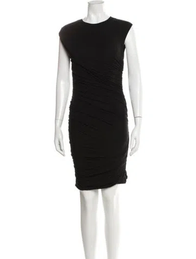 Pre-owned Agolde Crew Neck Mini Dress In Black