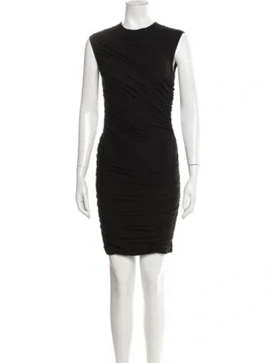 Pre-owned Agolde Crew Neck Mini Dress In Black