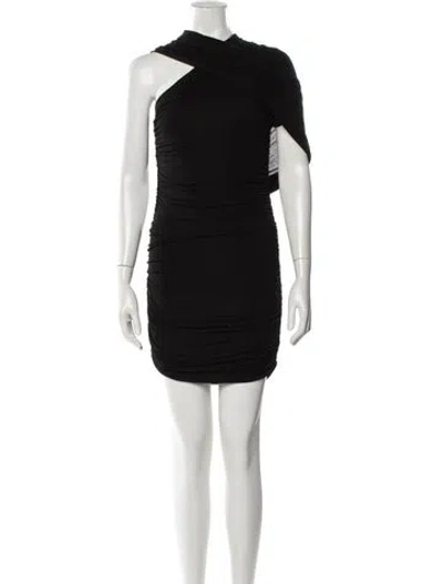 Pre-owned Agolde Crew Neck Mini Dress In Black