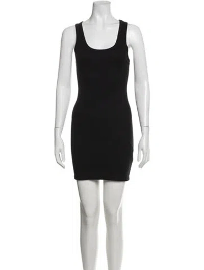 Pre-owned Agolde Crew Neck Mini Dress In Black