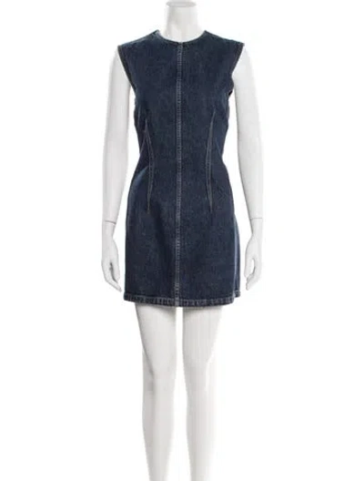 Pre-owned Agolde Crew Neck Mini Dress W/ Tags In Blue