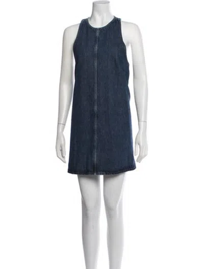 Pre-owned Agolde Crew Neck Mini Dress W/ Tags In Blue