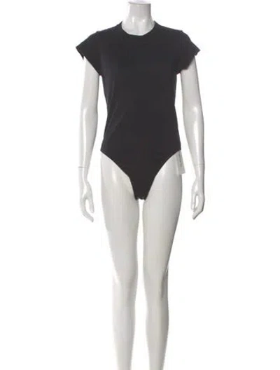 Pre-owned Agolde Crew Neck Short Sleeve Bodysuit In Gray