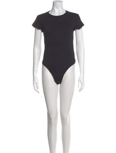 Pre-owned Agolde Crew Neck Short Sleeve Bodysuit In Gray